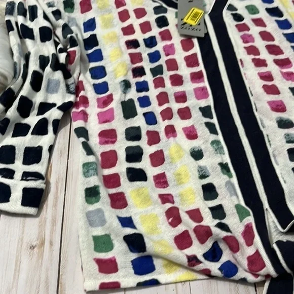 ZoZo linen blend color block top size M NWT - Picture 2 of 9